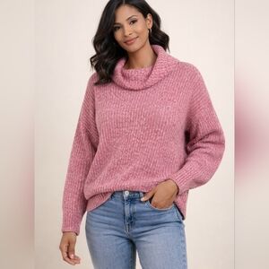 655-Wilfred Pink Cowl Neck Sweater